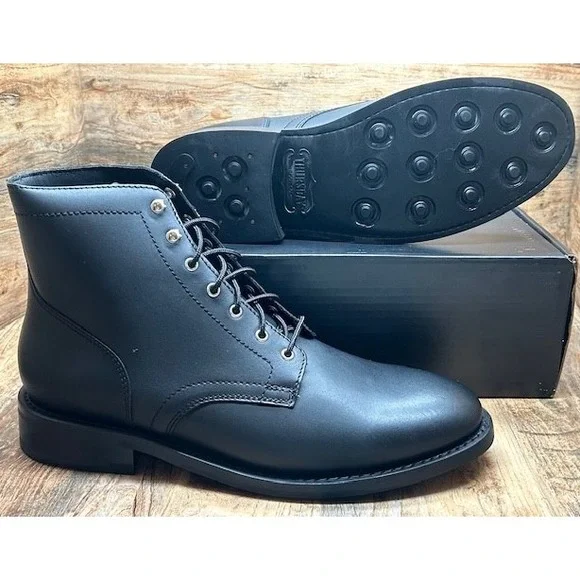 Thursday Men's President Leather Ankle Boots Handmade Black Matte NIB - Size 14 - Picture 6 of 14